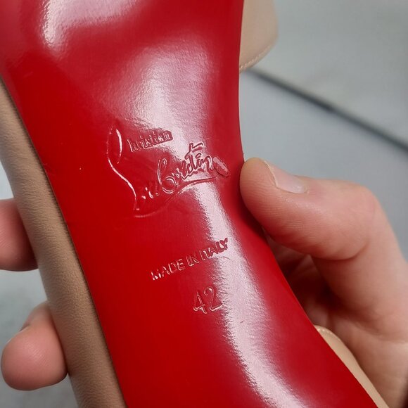 Christian Louboutin Nude Iriza Leather Half-d'Orsay Pump - Picture 4 of 15